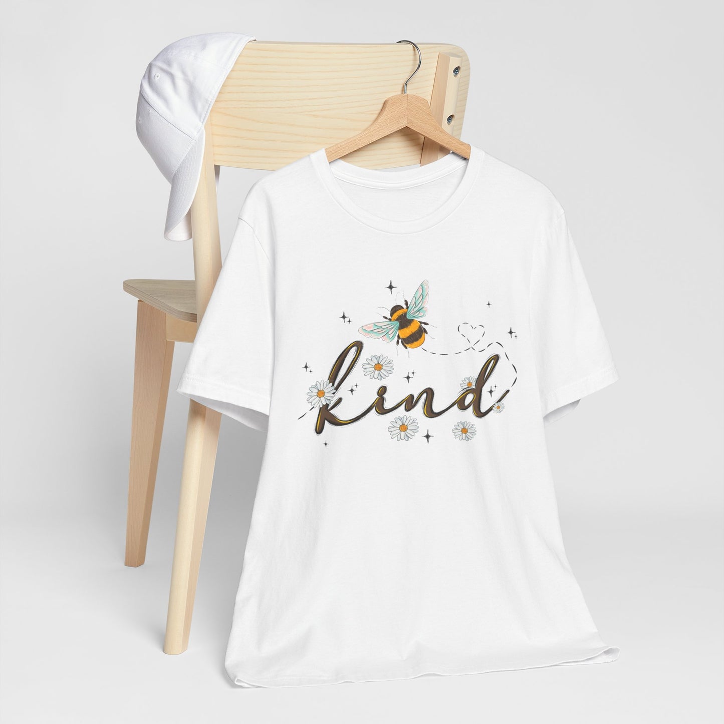 Bee Kind Unisex Jersey Short Sleeve Tee - Inspirational Floral Design