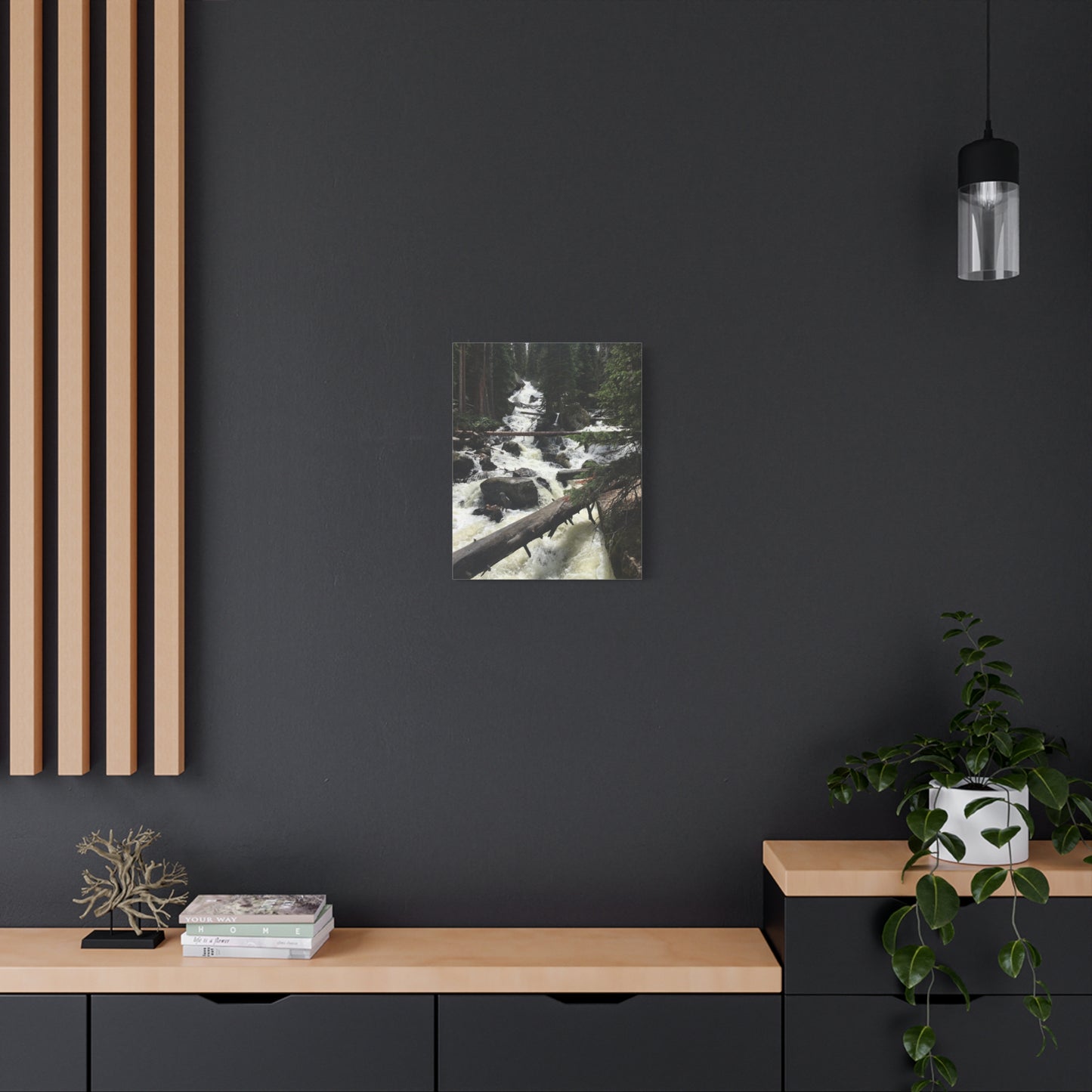 Nature Waterfall Canvas Art - Stretched Matte Wall Decor