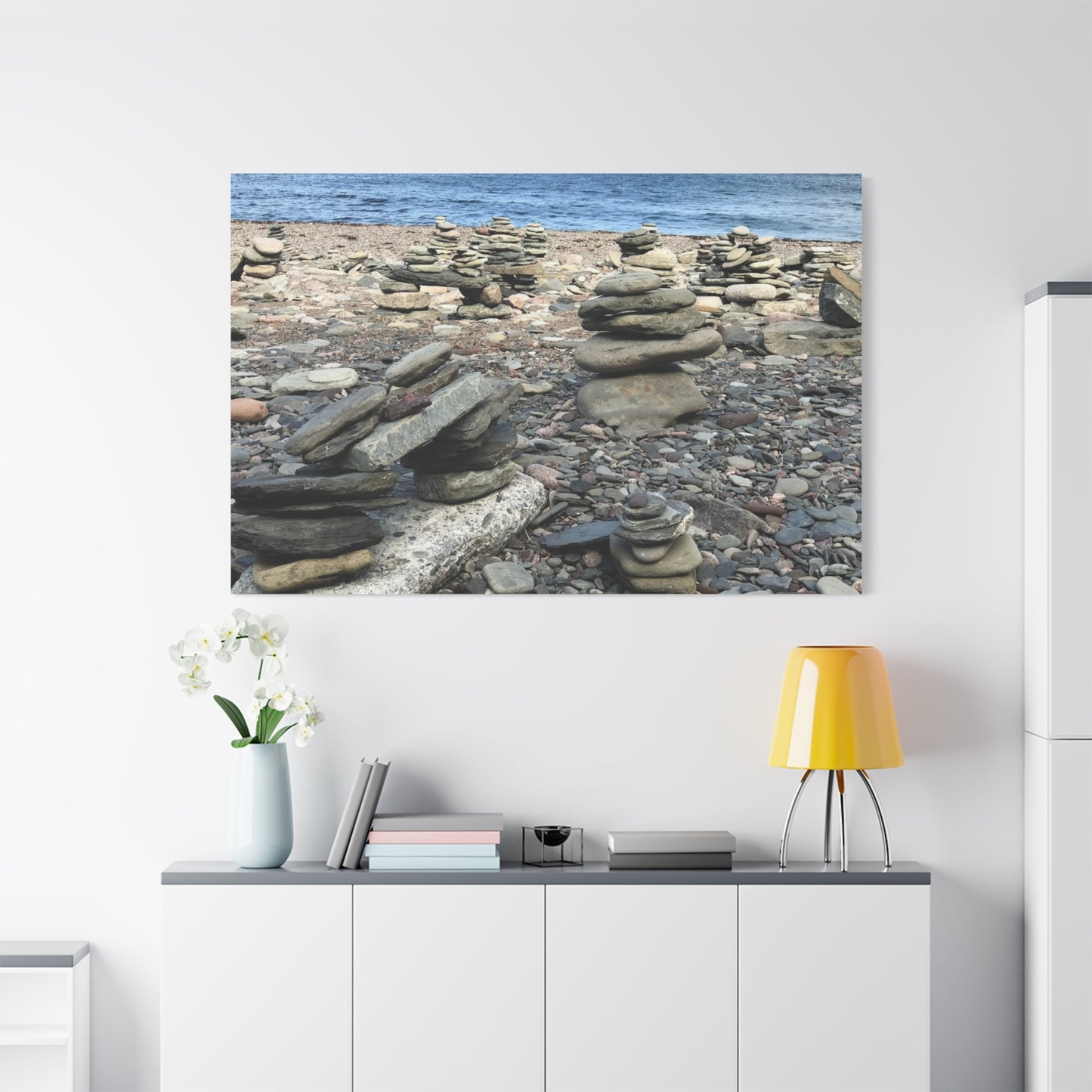 Tranquil Stone Stack Canvas Wall Art, Inspirational Home Decor, Serenity Gift, Nature Photography, Relaxing Living Room Art