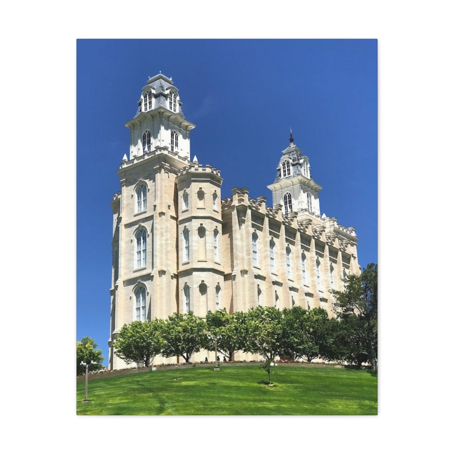 Matte Canvas Wall Art - Beautiful Architectural Print for Home Décor Manti Temple LDS