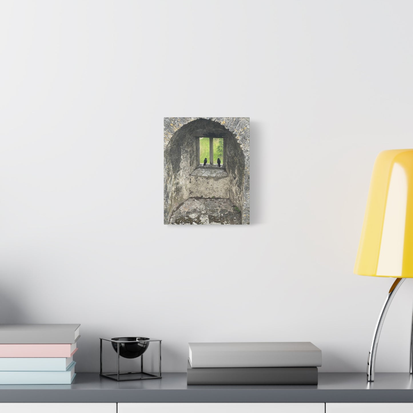 Nature-Inspired Matte Canvas Art - Black Birds by Window - Home Decor