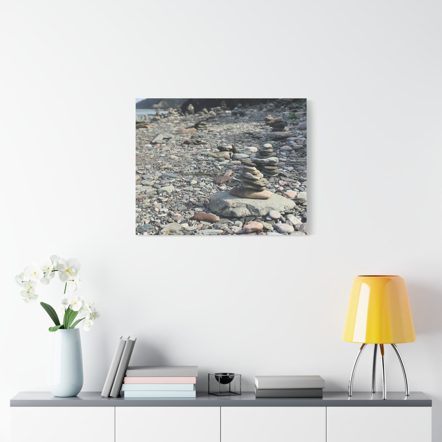 Serene Rock Balancing Canvas Art - 1.25" Matte Stretched Wall Décor