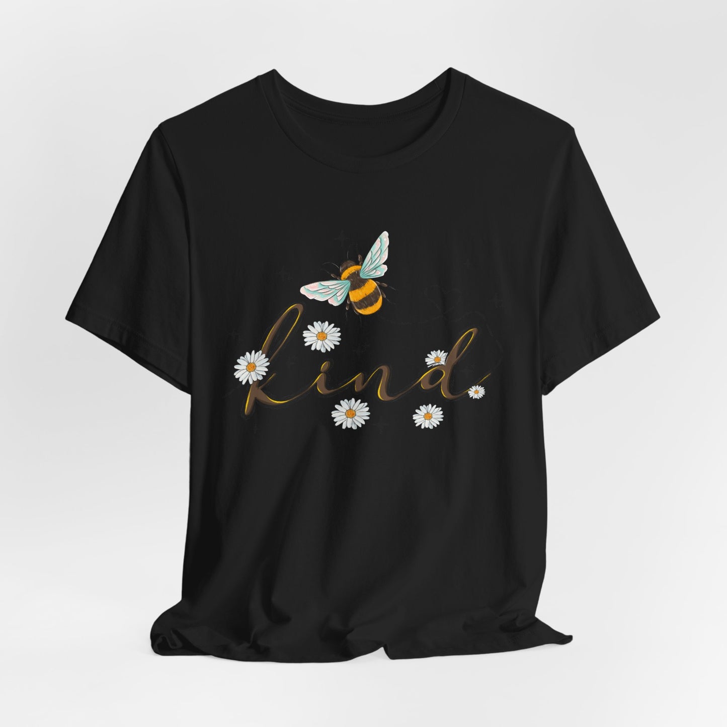 Bee Kind Unisex Jersey Short Sleeve Tee - Inspirational Floral Design