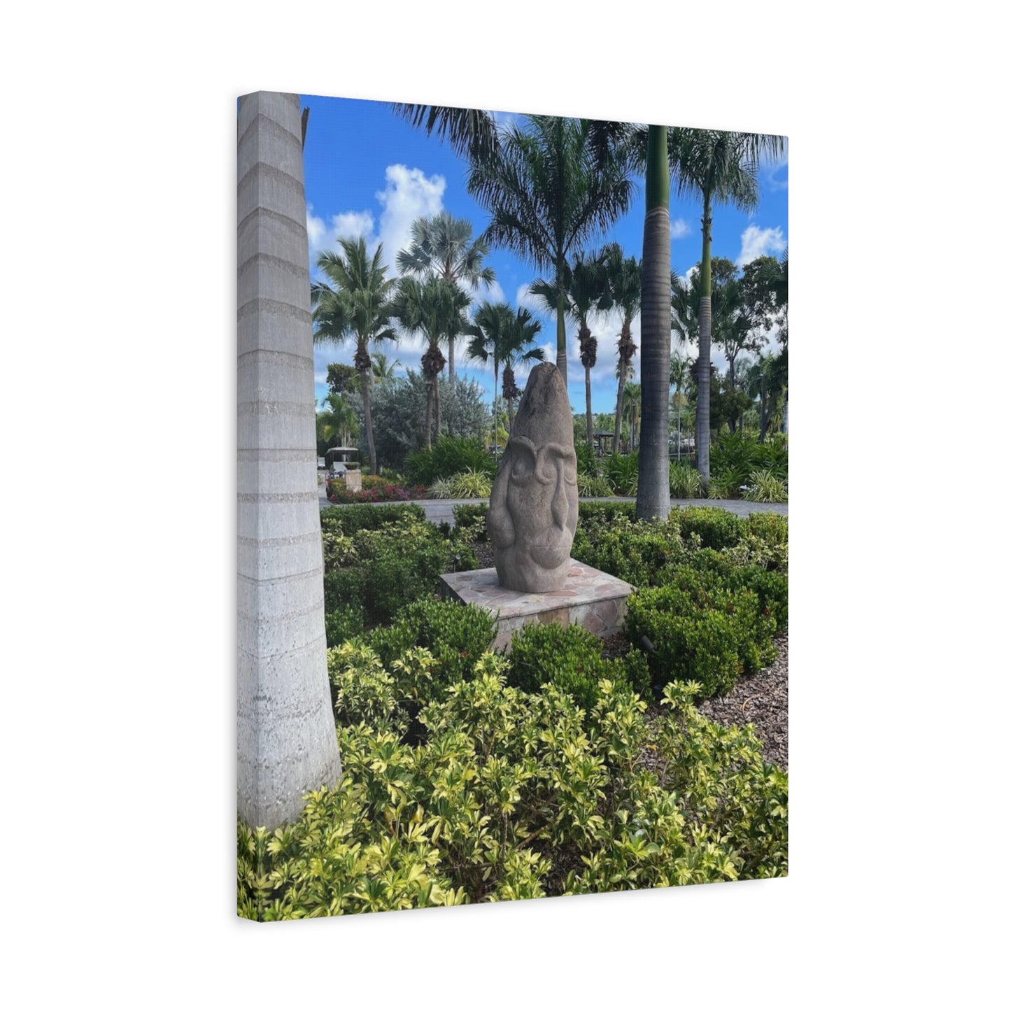 Nature-Inspired Stretched Canvas Art - Tranquil Garden Sculpture
