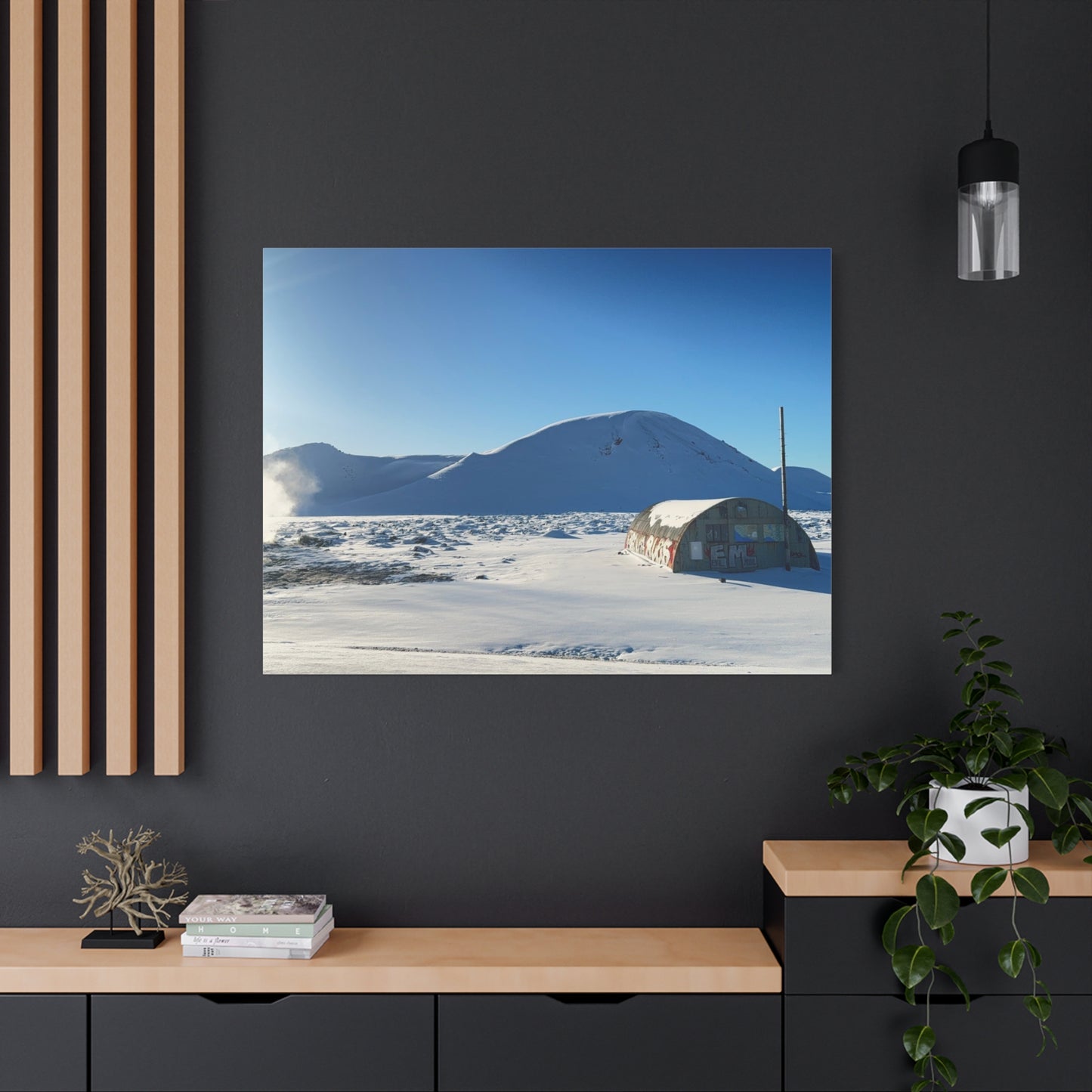 Snow-Covered Landscape Canvas Art - Stretched Matte Print