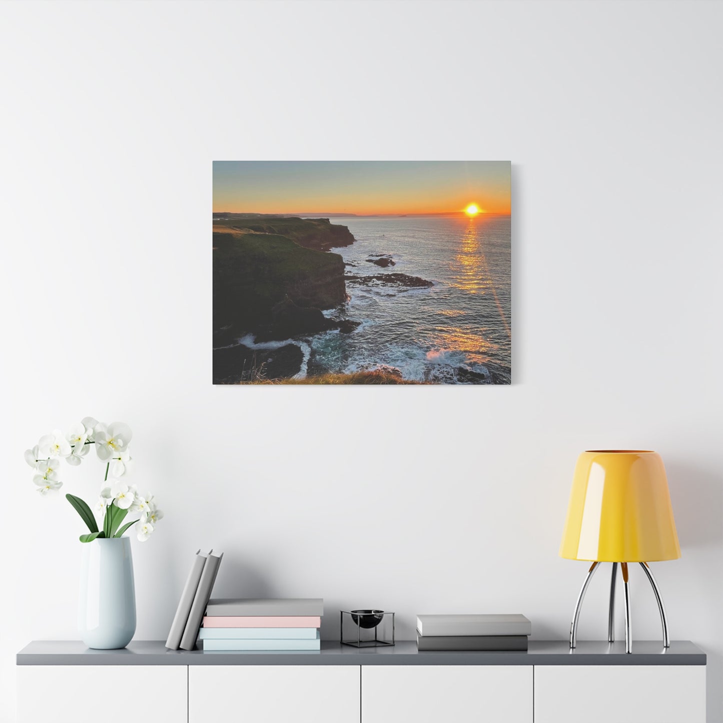Ocean Sunset Canvas Wall Art - Scenic Coastal Horizon