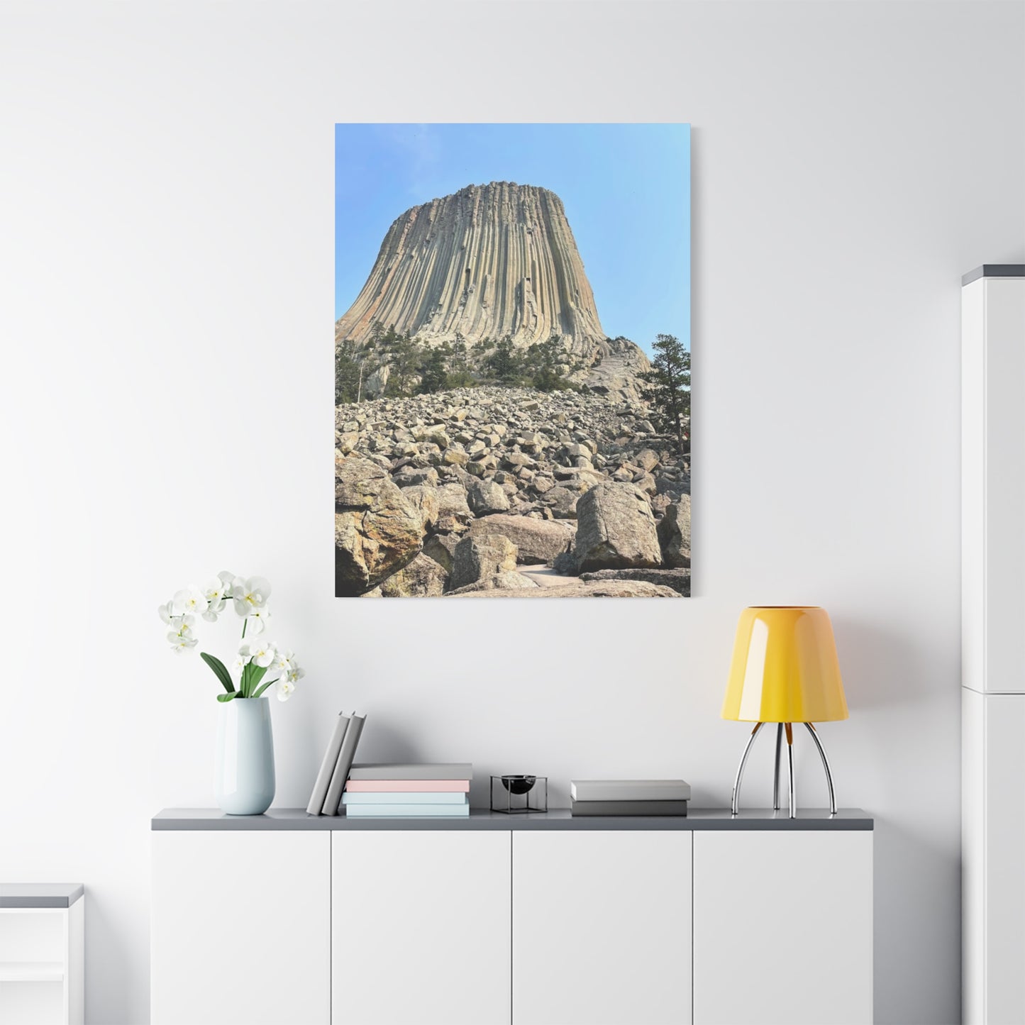 Nature Art Canvas Print - Majestic Rock Formation Devil's Tower