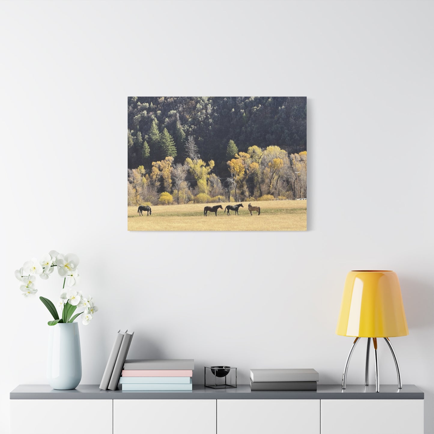 Scenic Horse Canvas Print - Rustic Wall Art for Nature Lovers