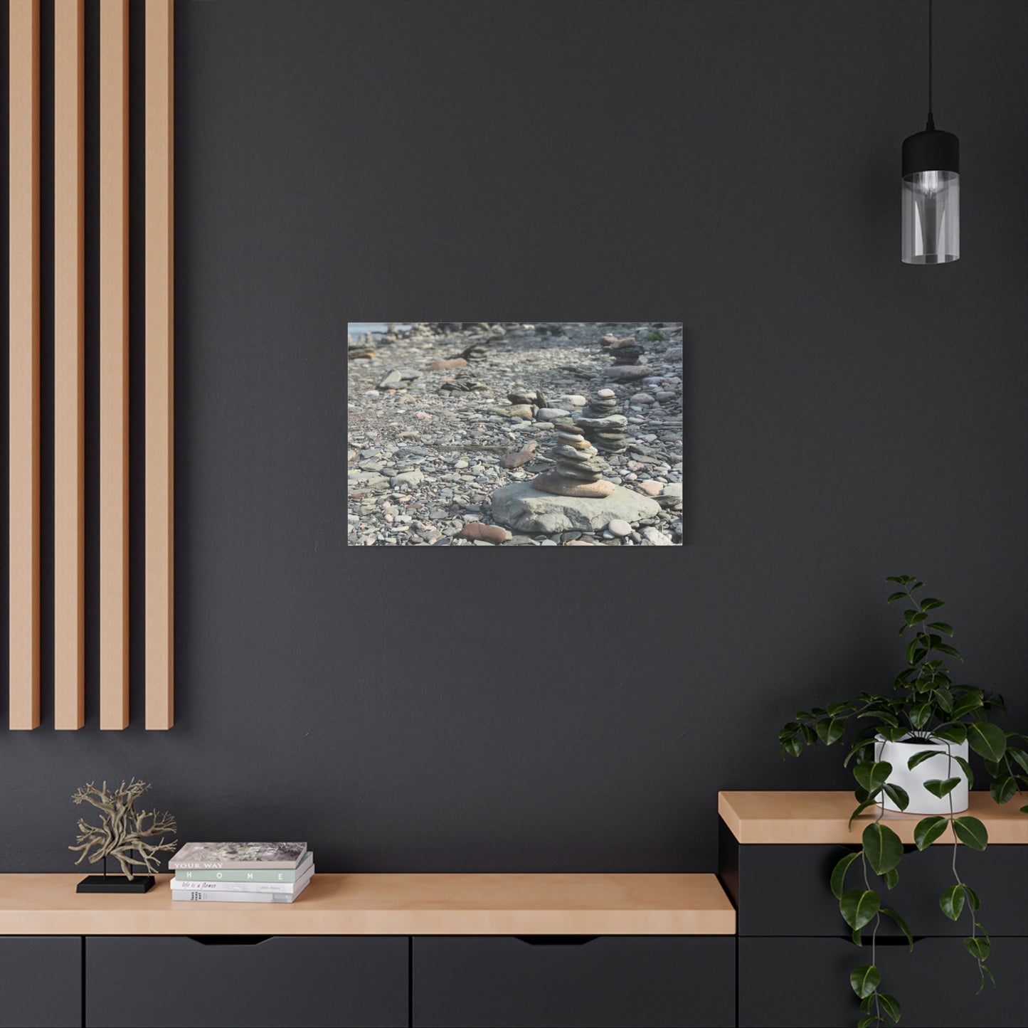 Serene Rock Balancing Canvas Art - 1.25" Matte Stretched Wall Décor