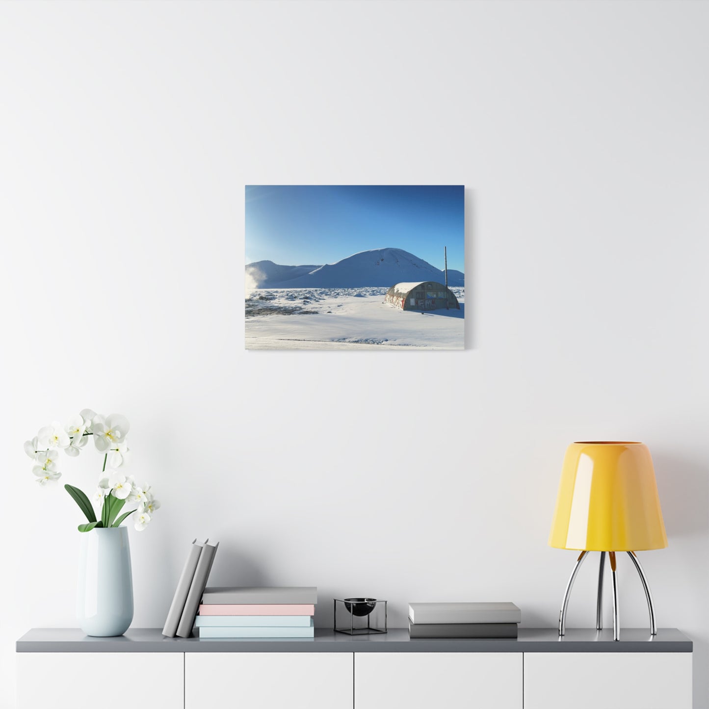 Snow-Covered Landscape Canvas Art - Stretched Matte Print