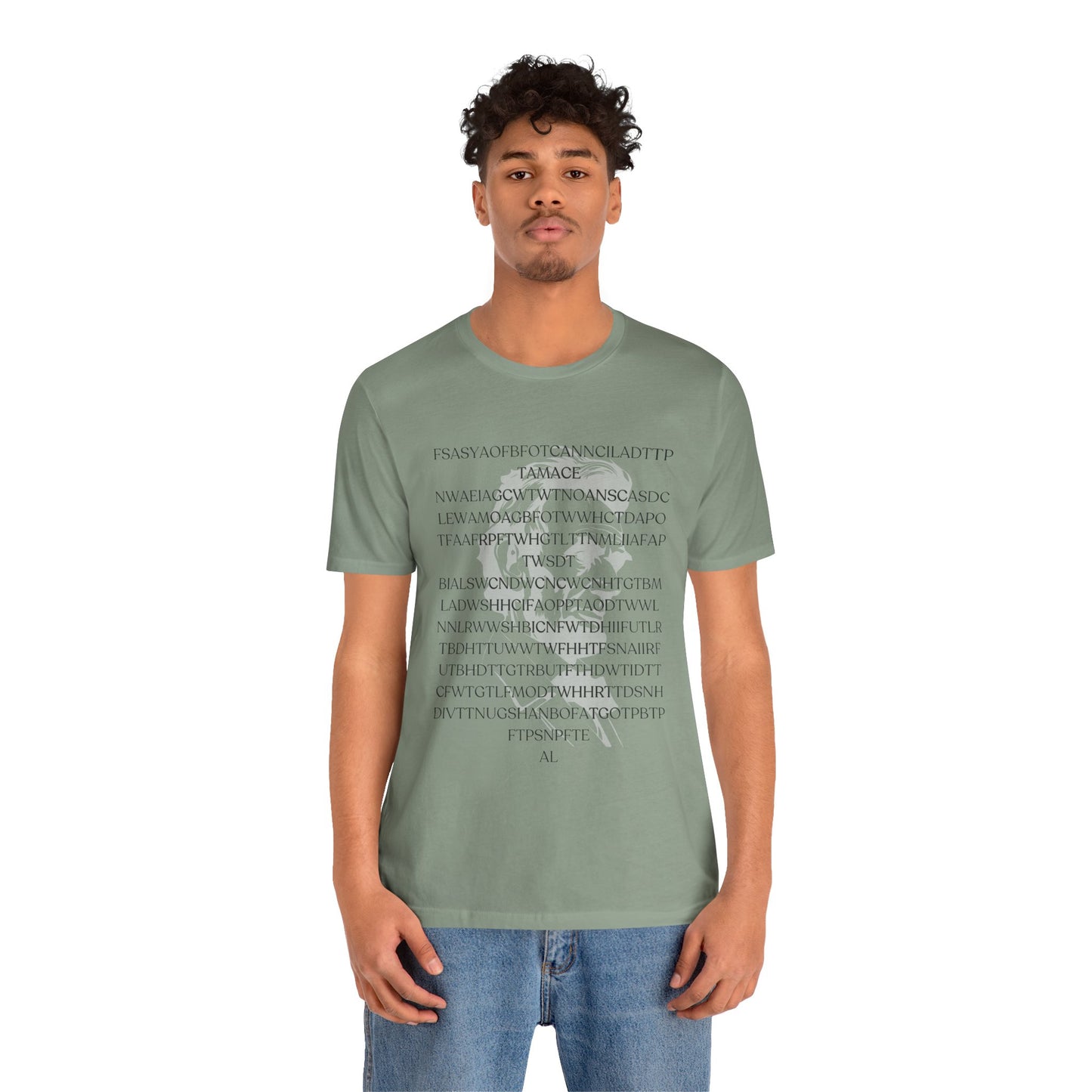 Lincoln's Gettysburg Address Unisex Jersey Short Sleeve Tee with Text Design