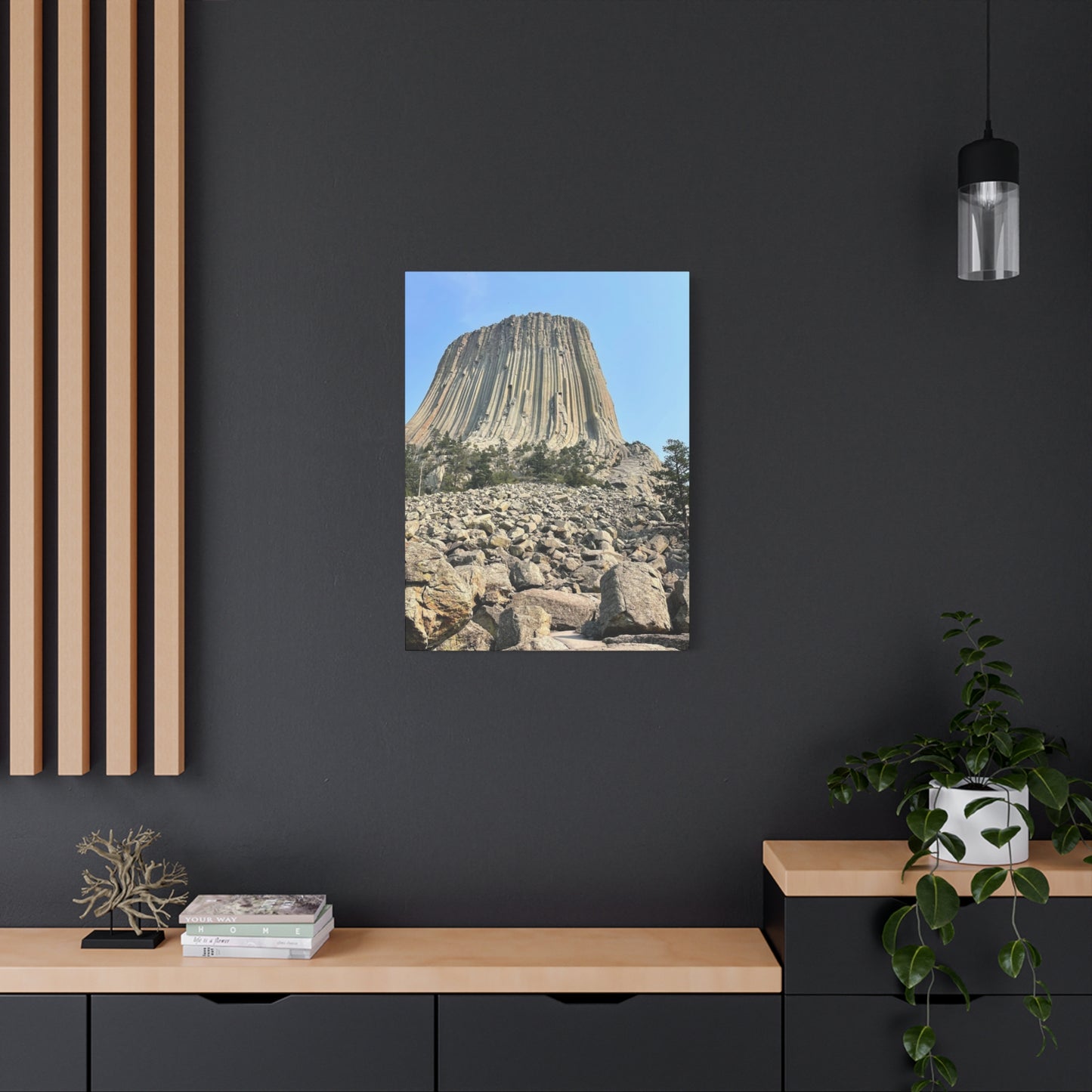 Nature Art Canvas Print - Majestic Rock Formation Devil's Tower