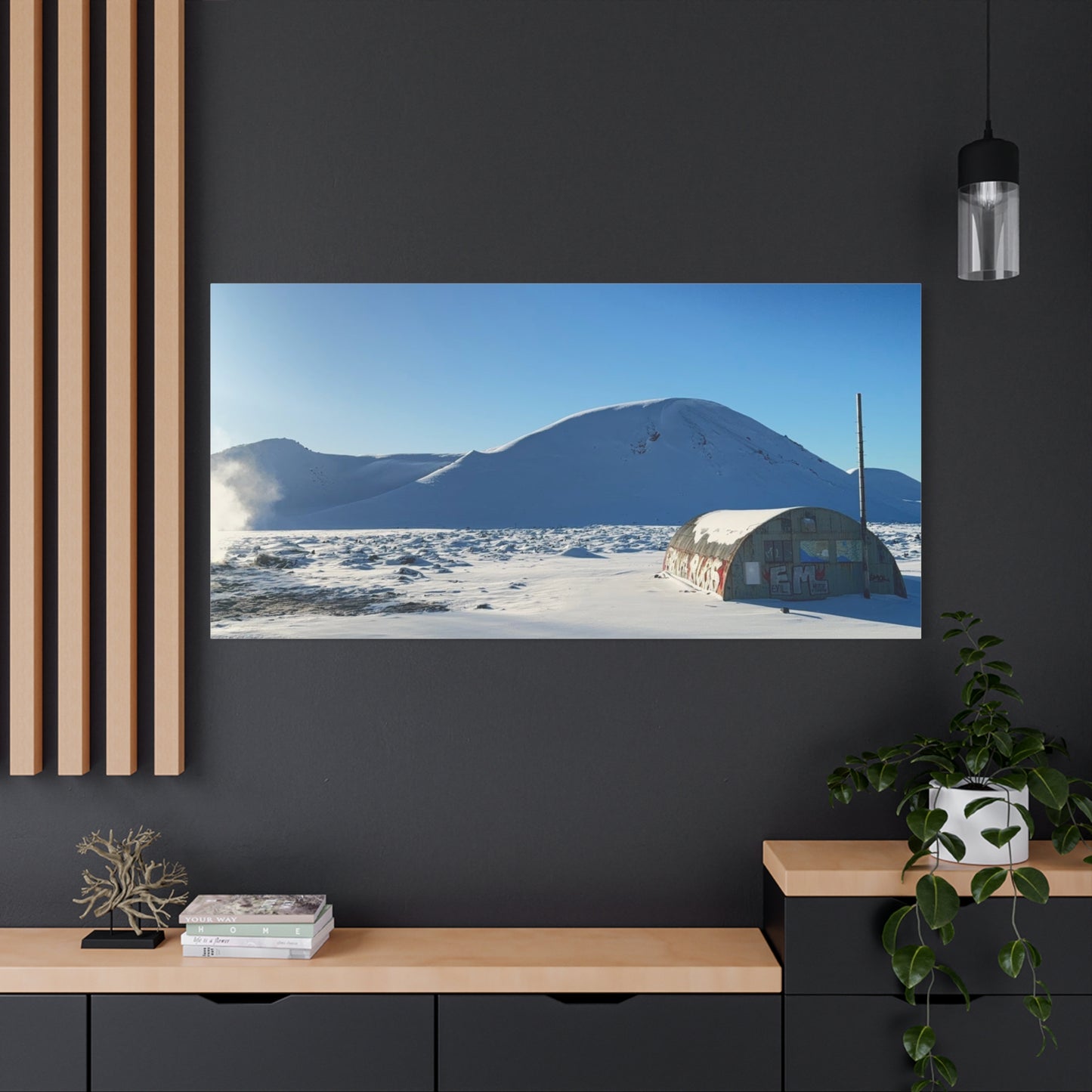 Snow-Covered Landscape Canvas Art - Stretched Matte Print