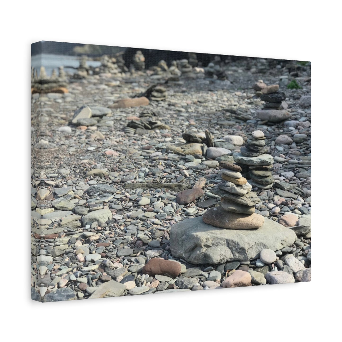 Serene Rock Balancing Canvas Art - 1.25" Matte Stretched Wall Décor
