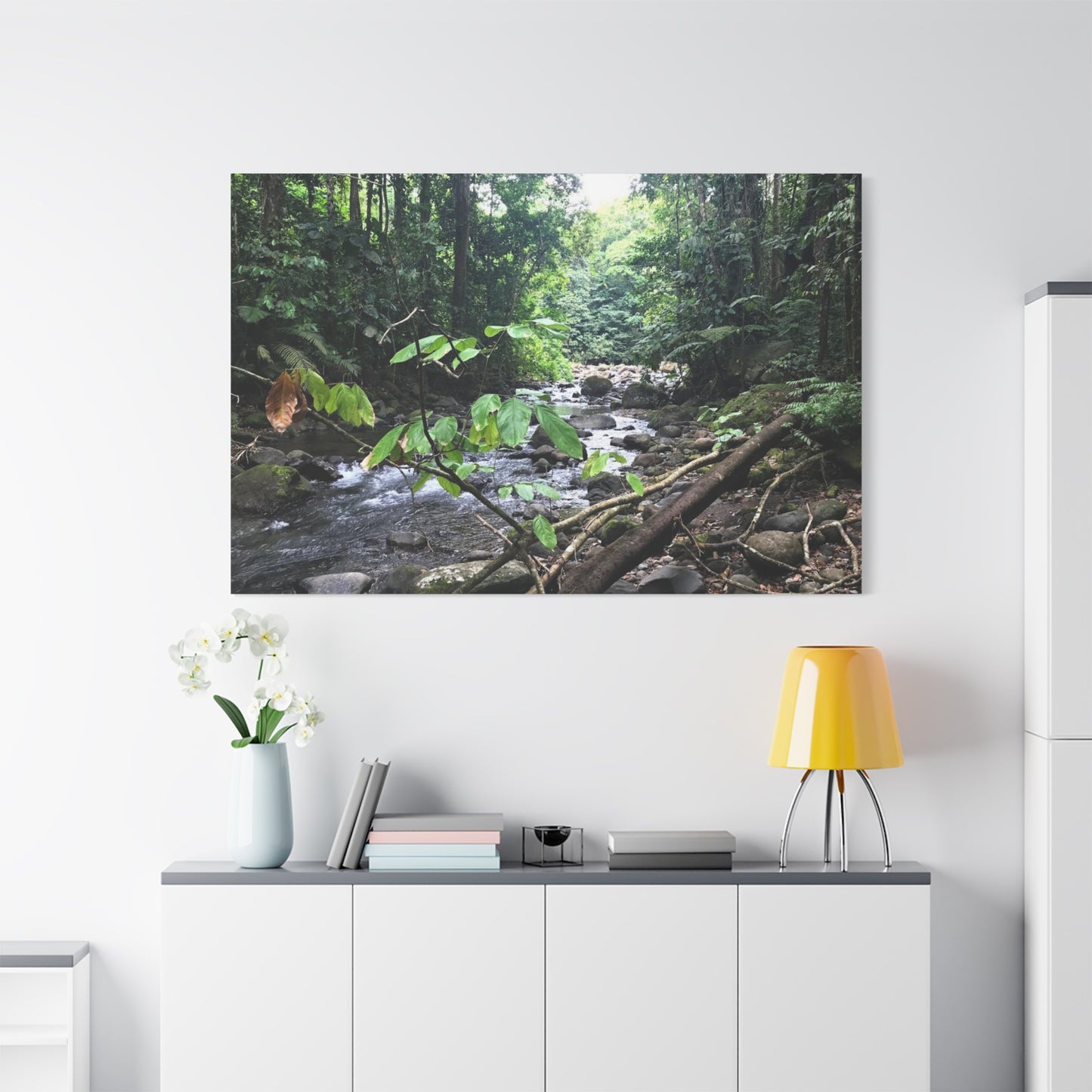 Nature-Inspired Matte Canvas Wall Art - Serene River Scene