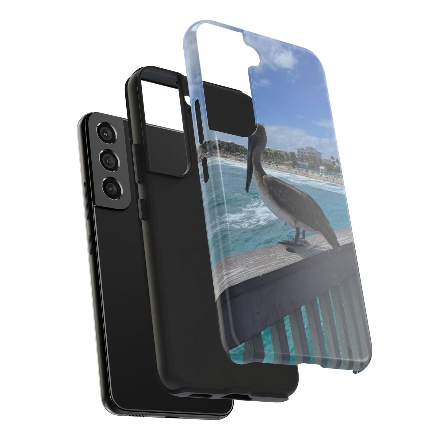 Coastal Pelican Tough Phone Cases - Durable Protection with Ocean Vibe