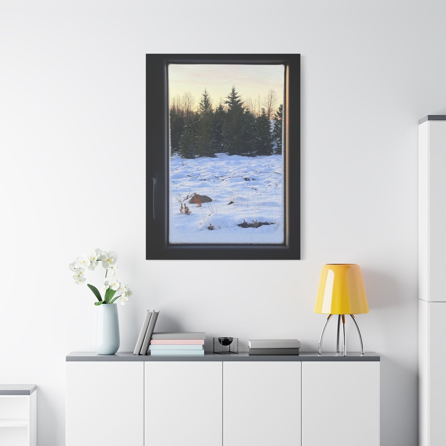 Serene Winter Landscape Art Print - Stretched Matte Canvas