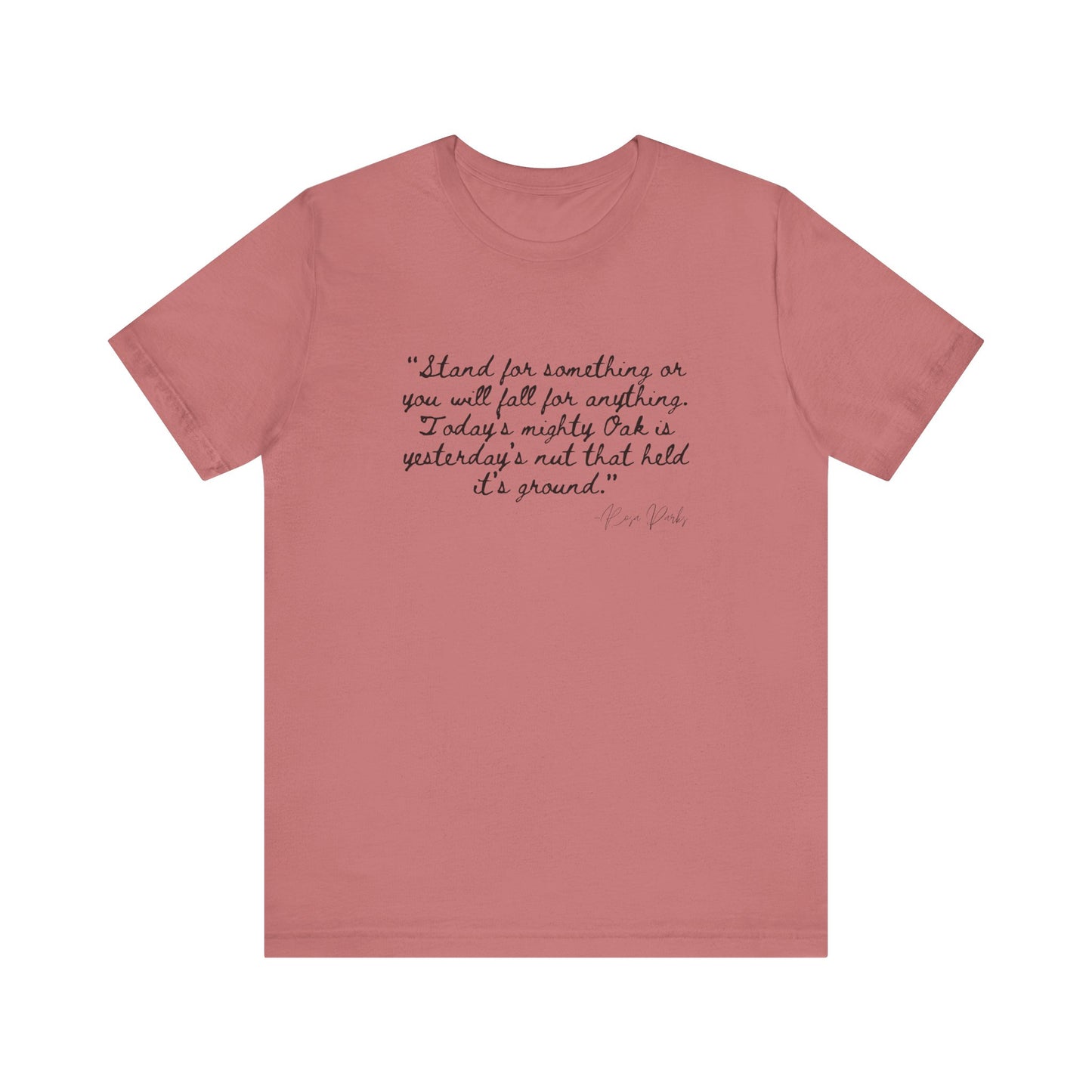 Inspirational Quote Unisex Tee - "Stand for Something" Rosa Parks