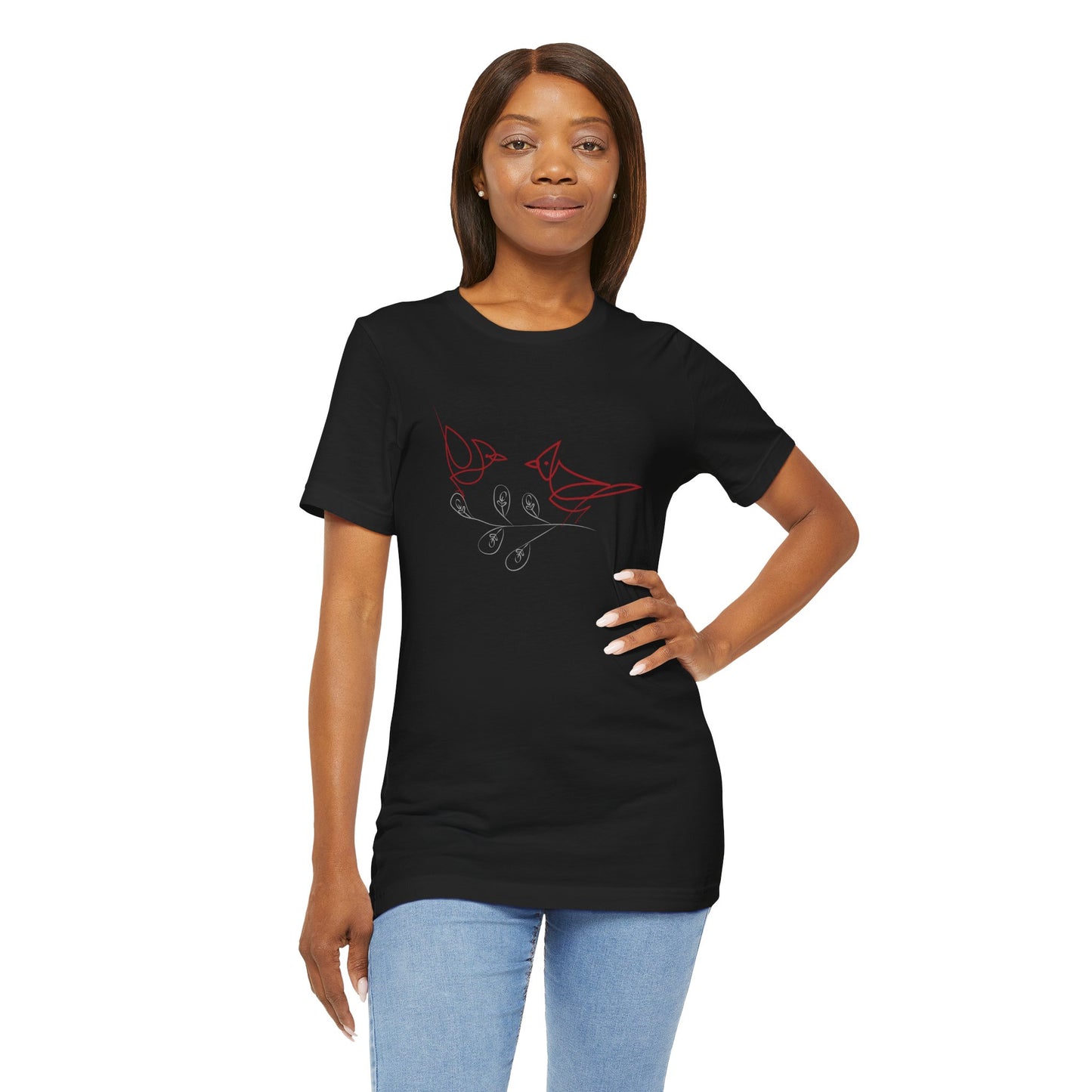 Cardinal Bird Short Sleeve Tee - Unisex Jersey T-Shirt