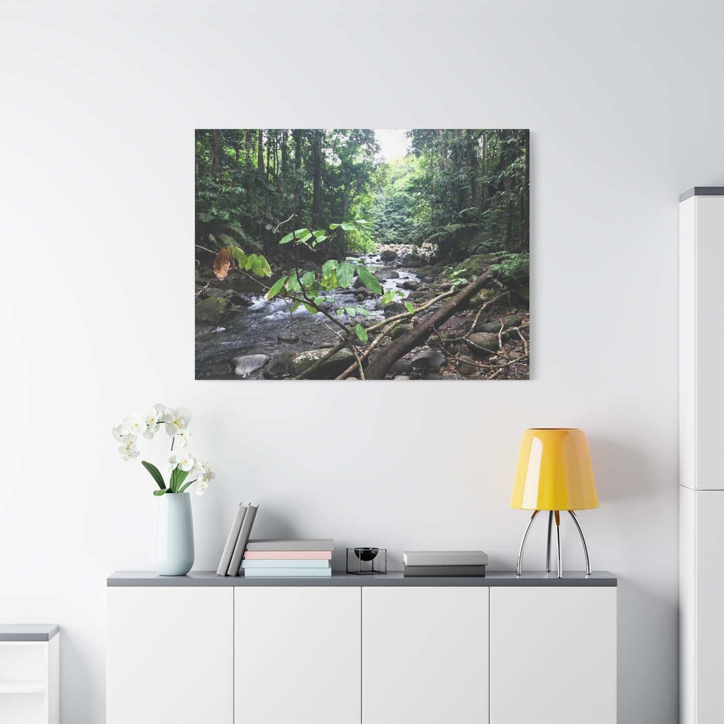 Nature-Inspired Matte Canvas Wall Art - Serene River Scene