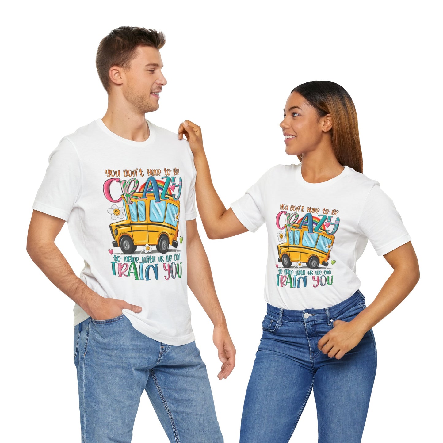 Crazy Train Unisex Jersey Tee - Fun & Whimsical Graphic T-Shirt for Bus Lovers