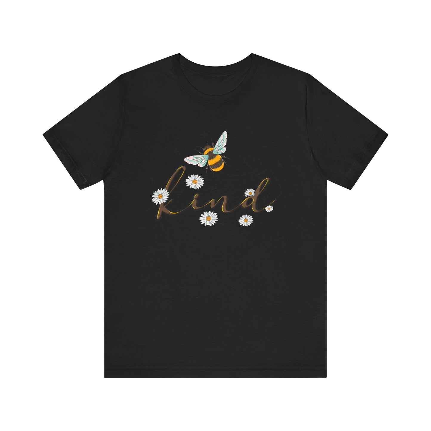 Bee Kind Unisex Jersey Short Sleeve Tee - Inspirational Floral Design