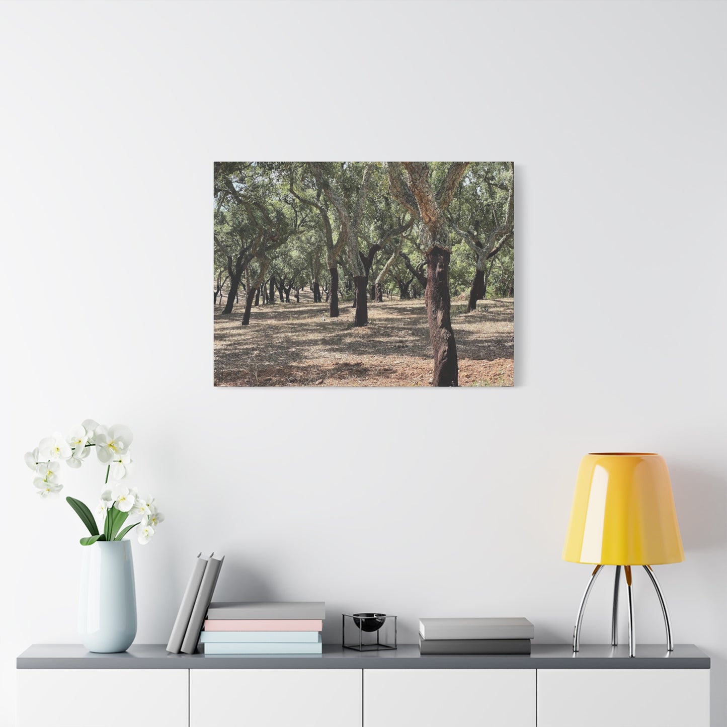 Nature-Inspired Matte Canvas Art | Forest Wall Decor Cork Trees