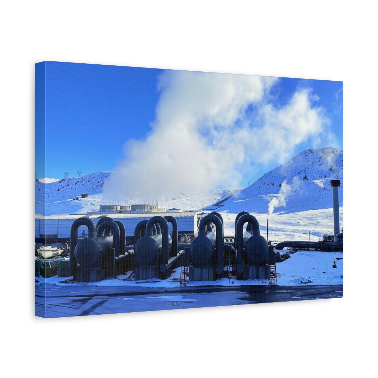 Industrial Landscape Canvas Print - 1.25" Stretched Art Iceland Hydroelectric plant