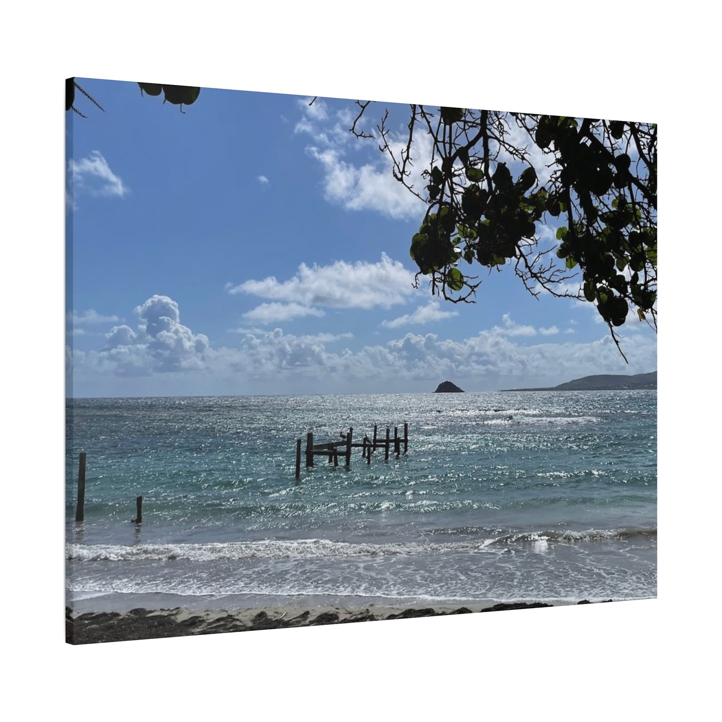 Coastal Serenity Canvas Art - 1.25" Stretched Wall Decor Nevis