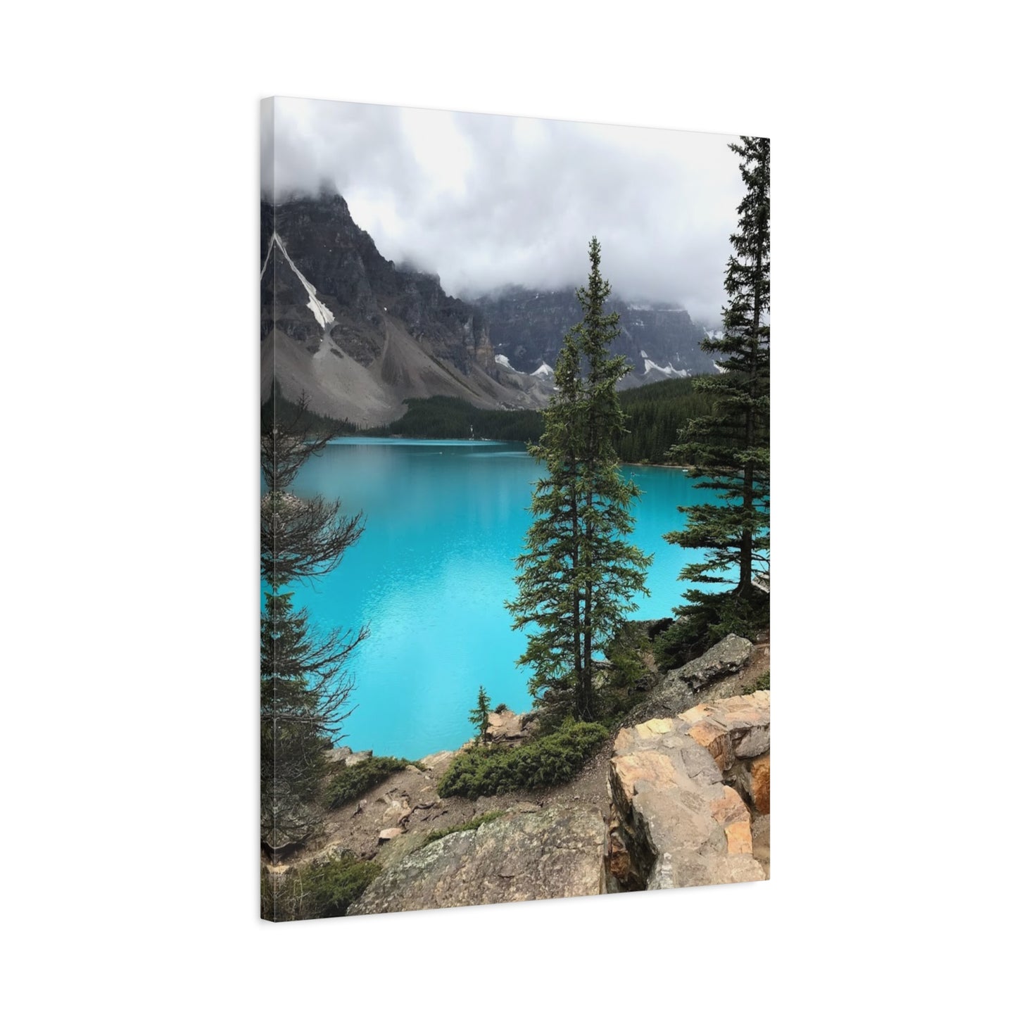 Nature Canvas Print - Tranquil Mountain Lake Art for Home Decor