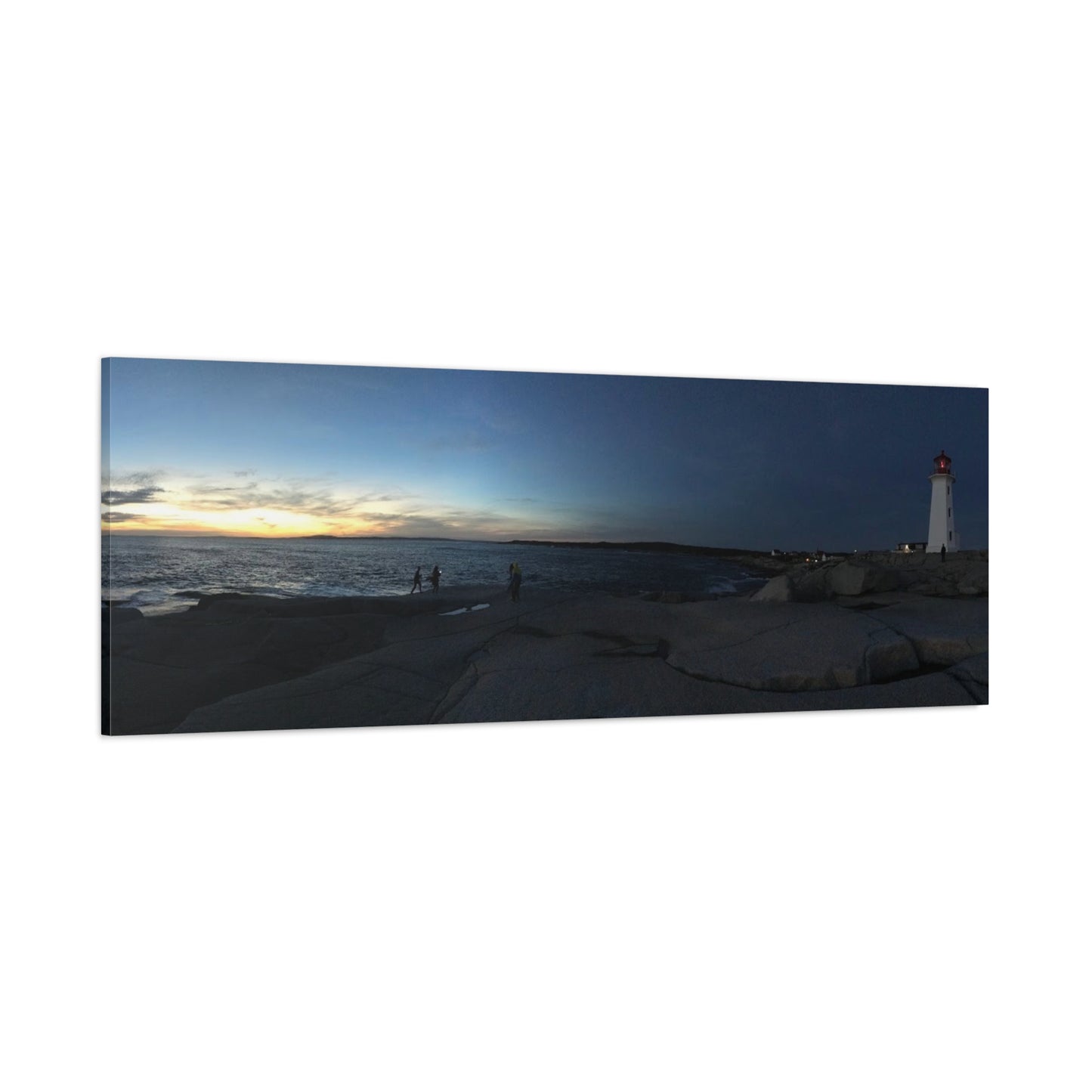 Stretched Canvas Art Print - Scenic Lighthouse Sunset Peggys Cove