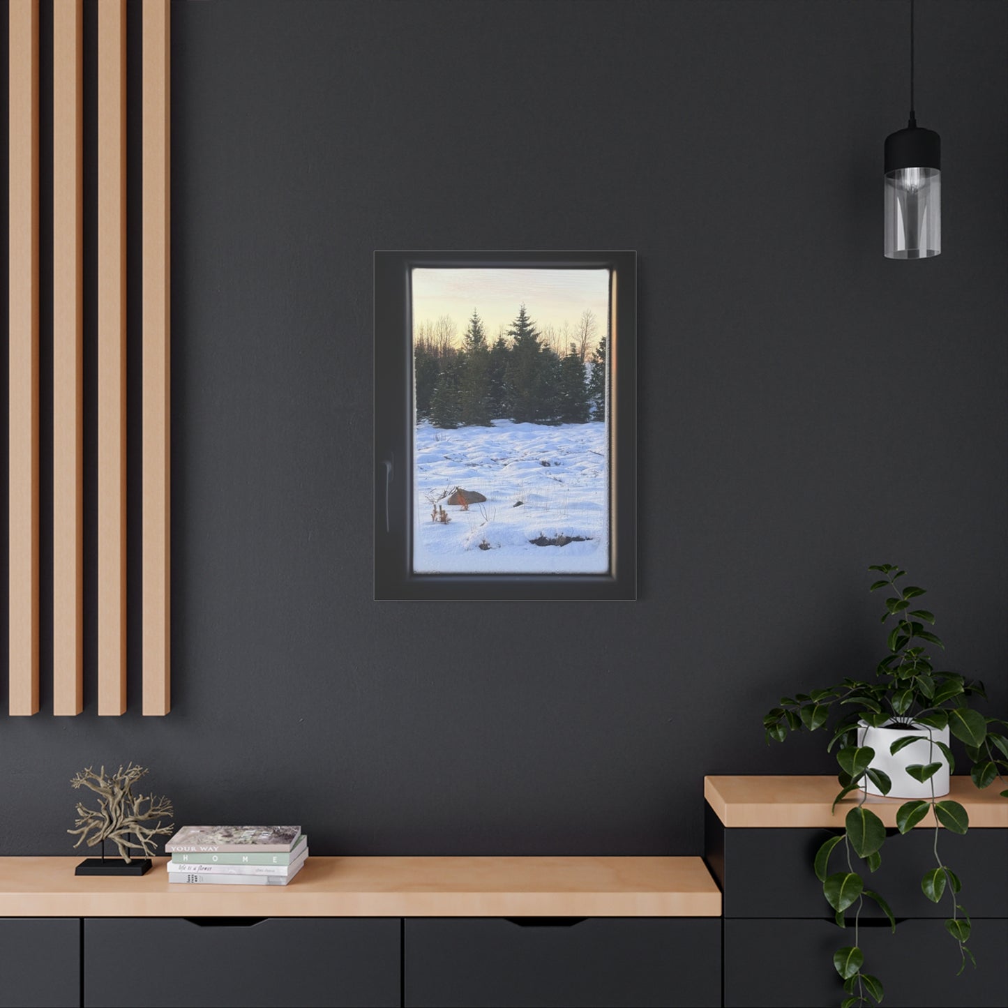 Serene Winter Landscape Art Print - Stretched Matte Canvas