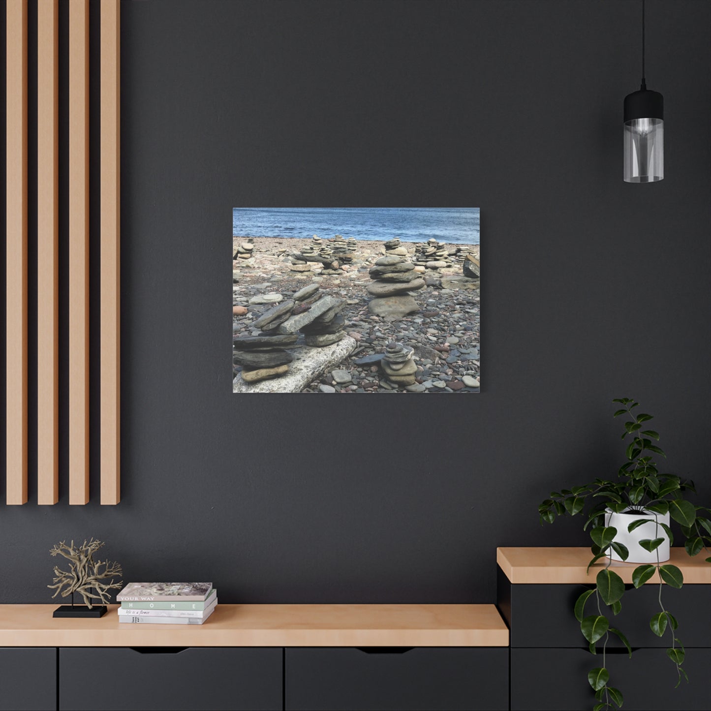 Tranquil Stone Stack Canvas Wall Art, Inspirational Home Decor, Serenity Gift, Nature Photography, Relaxing Living Room Art