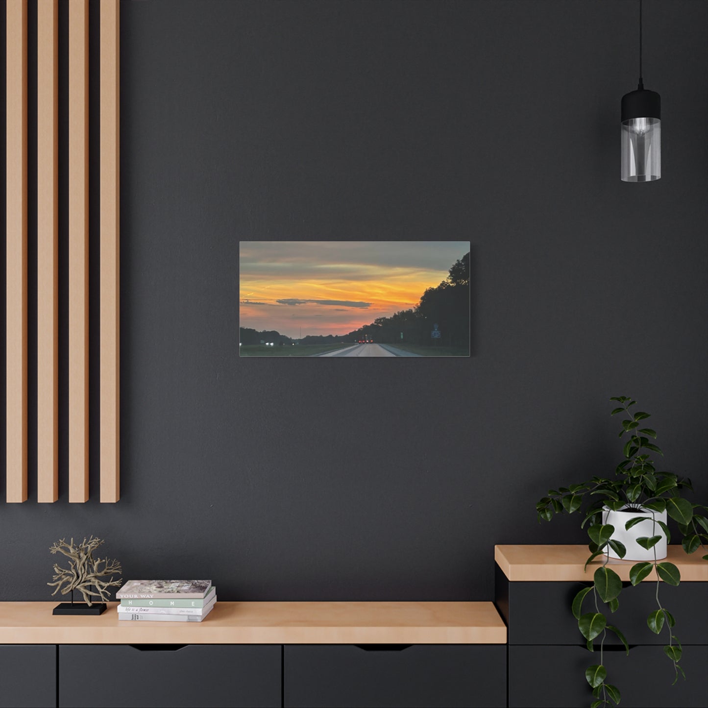 Sunset Roadway Canvas Print - Matte Stretched Artwork
