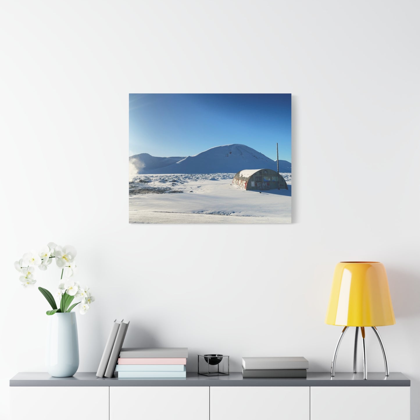 Snow-Covered Landscape Canvas Art - Stretched Matte Print