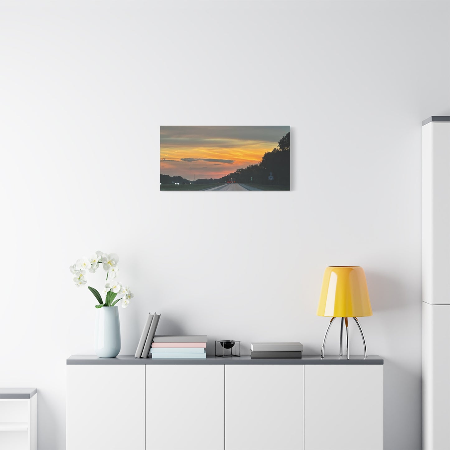 Sunset Roadway Canvas Print - Matte Stretched Artwork