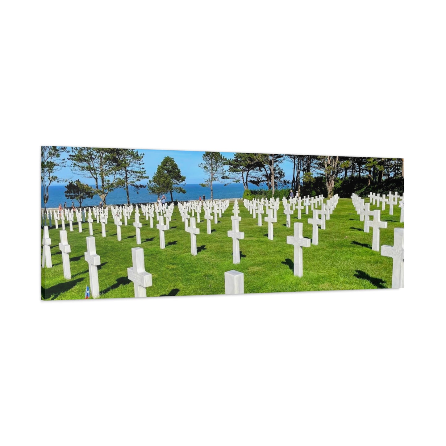 Memorial Canvas Print - Serene Cemetery Scene for Remembrance Normandy American Cemetery