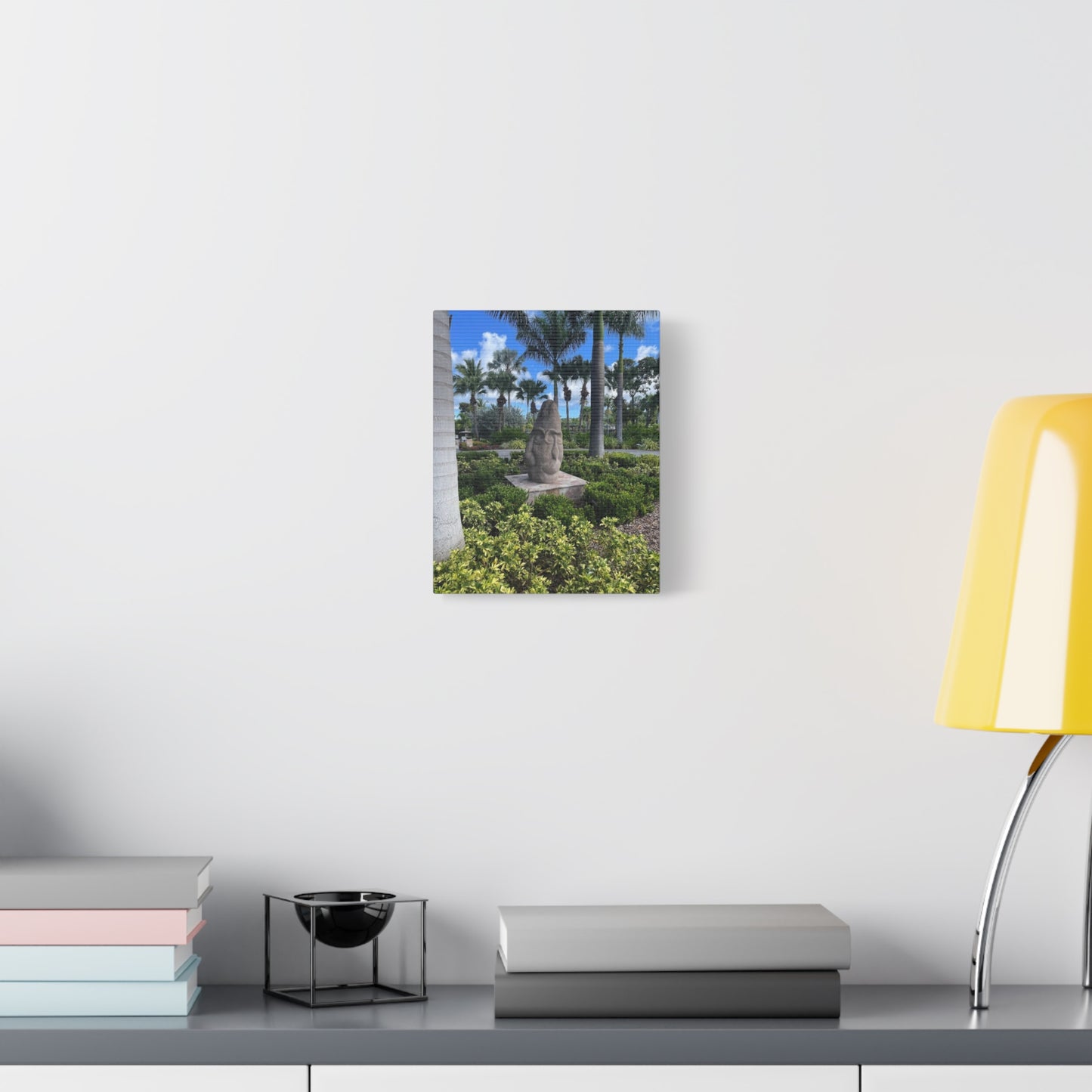 Nature-Inspired Stretched Canvas Art - Tranquil Garden Sculpture