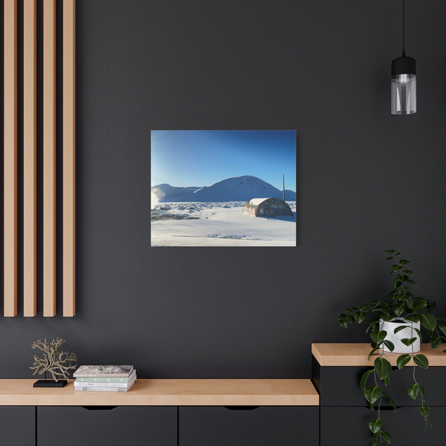 Snow-Covered Landscape Canvas Art - Stretched Matte Print