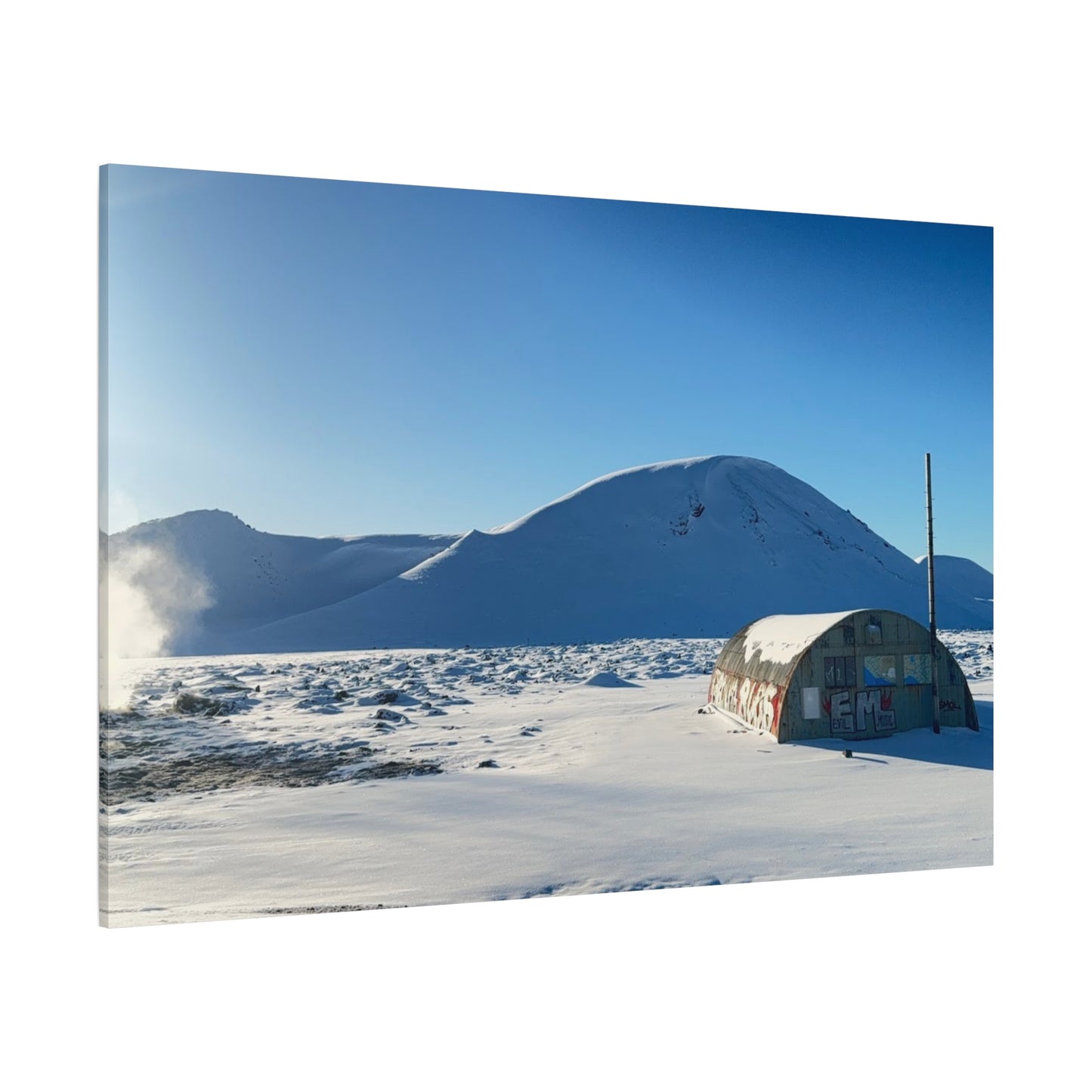 Snow-Covered Landscape Canvas Art - Stretched Matte Print
