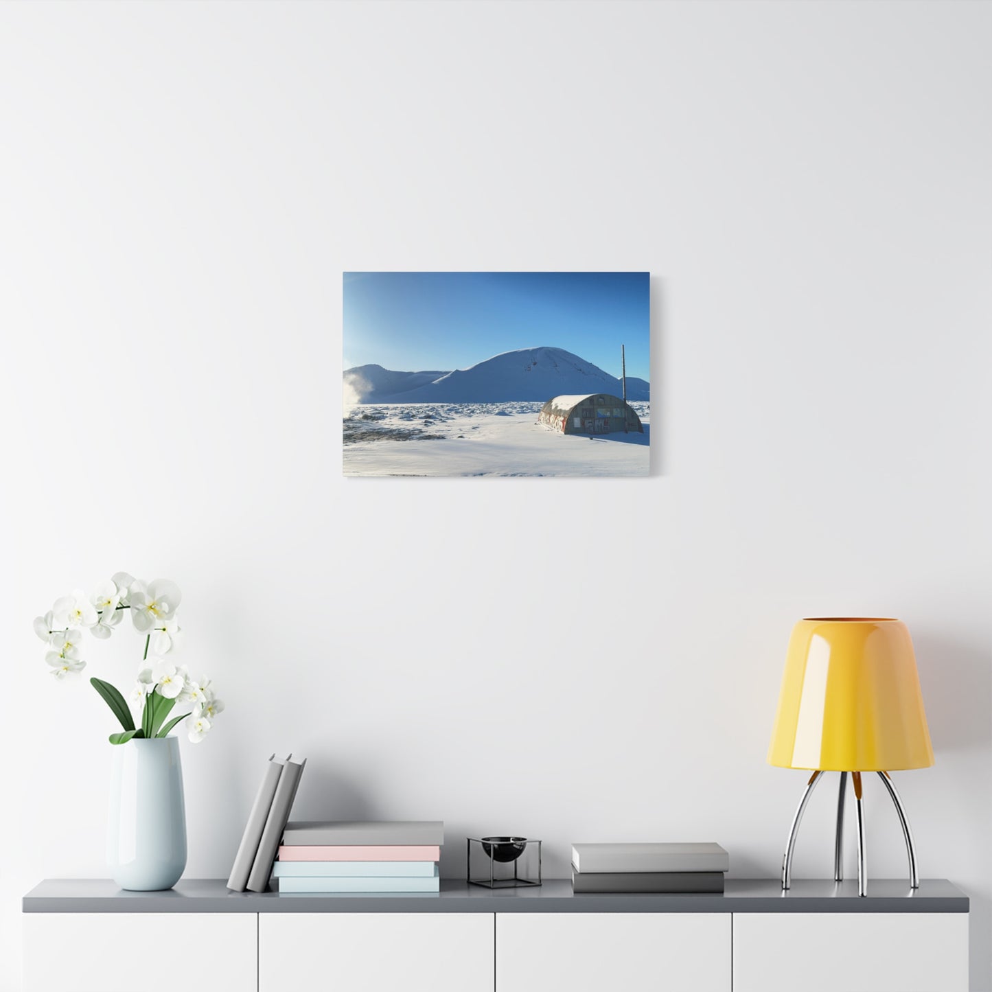 Snow-Covered Landscape Canvas Art - Stretched Matte Print