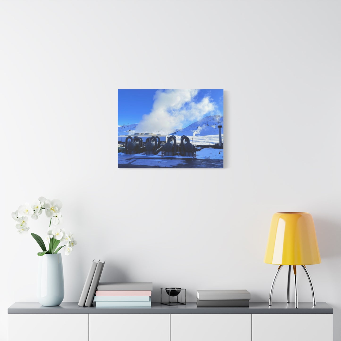 Industrial Landscape Canvas Print - 1.25" Stretched Art Iceland Hydroelectric plant