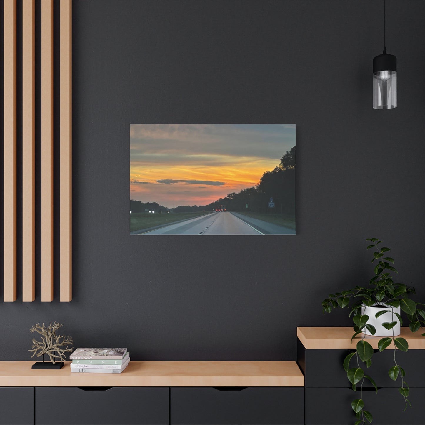 Sunset Roadway Canvas Print - Matte Stretched Artwork