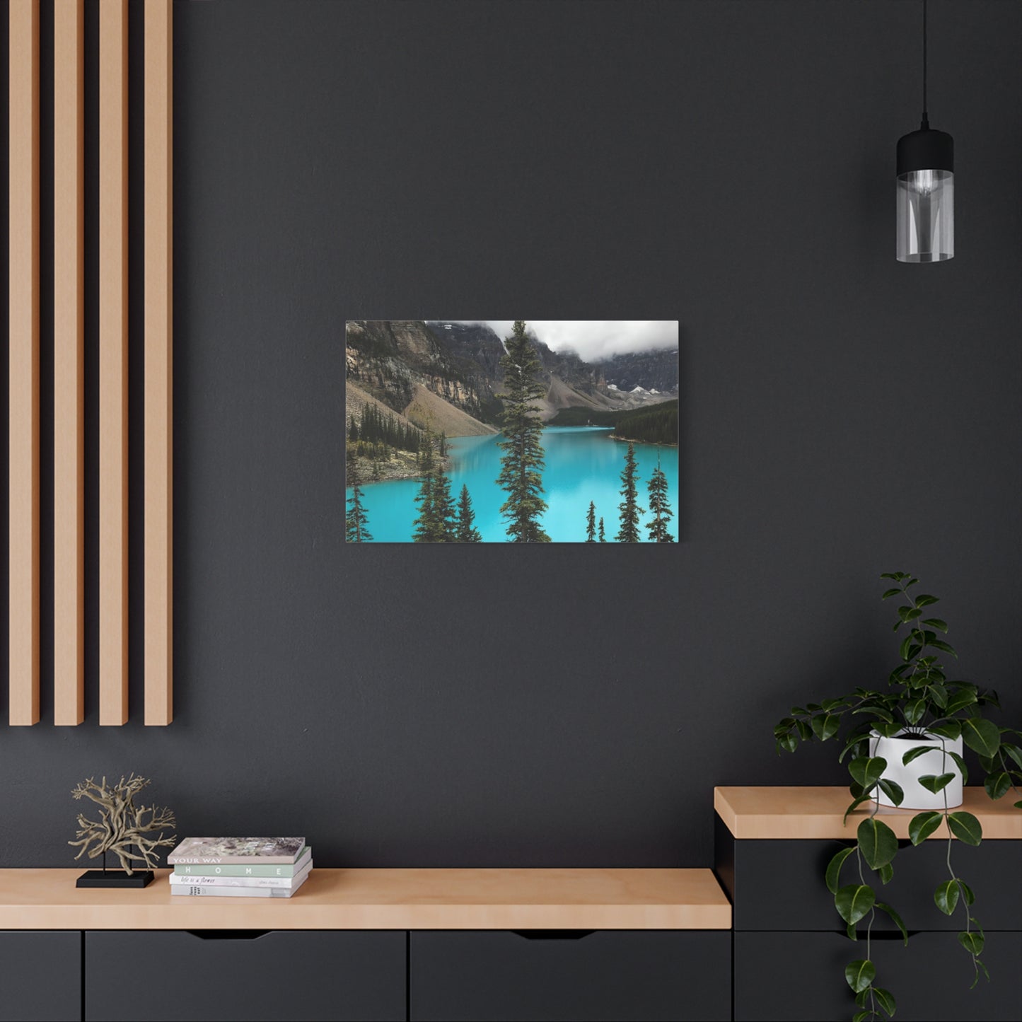 Scenic Landscape Canvas Wall Art - Tranquil Mountain Lake Decor