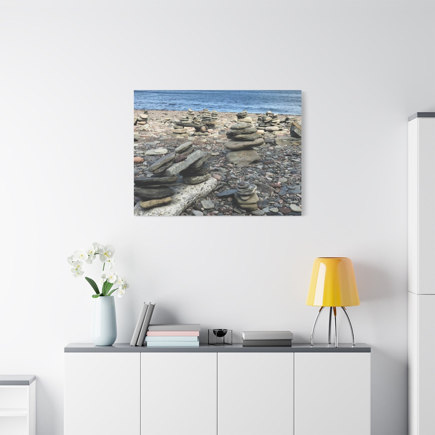 Tranquil Stone Stack Canvas Wall Art, Inspirational Home Decor, Serenity Gift, Nature Photography, Relaxing Living Room Art