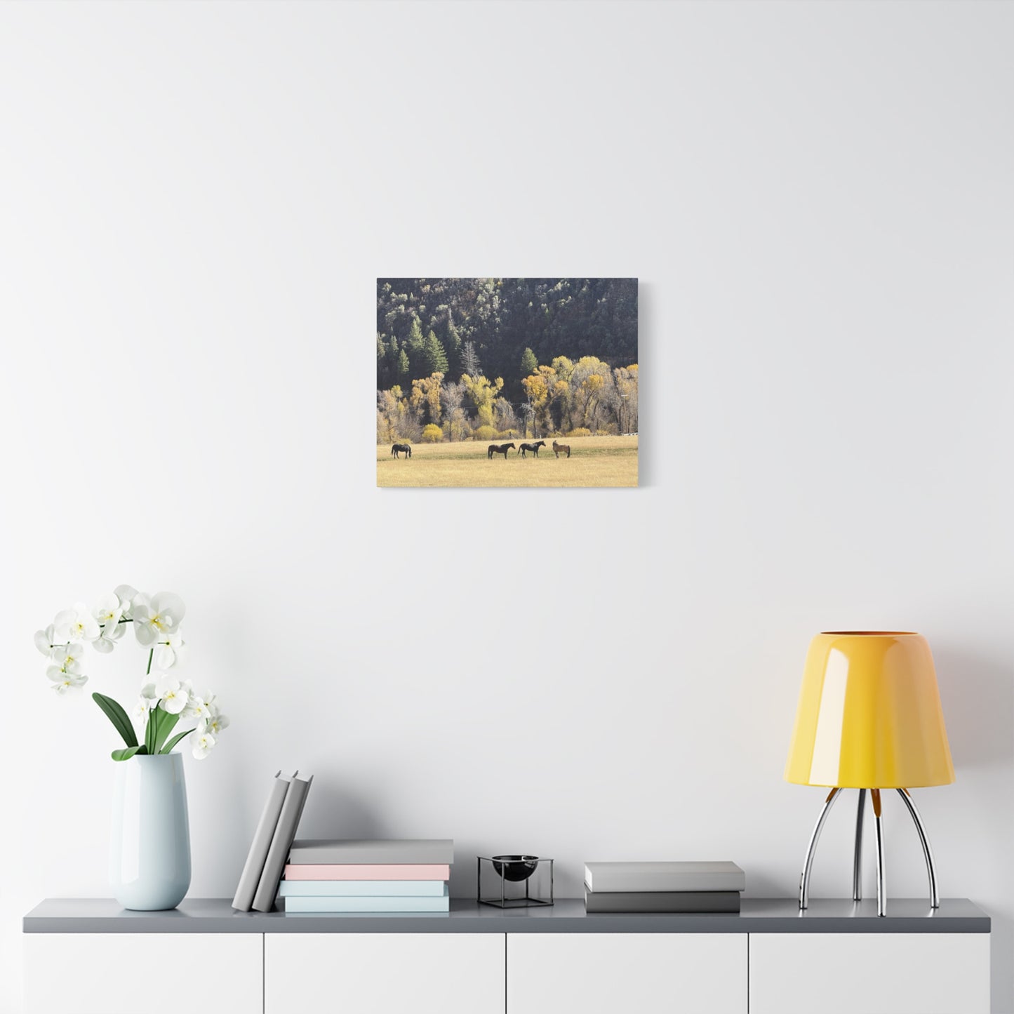 Scenic Horse Canvas Print - Rustic Wall Art for Nature Lovers