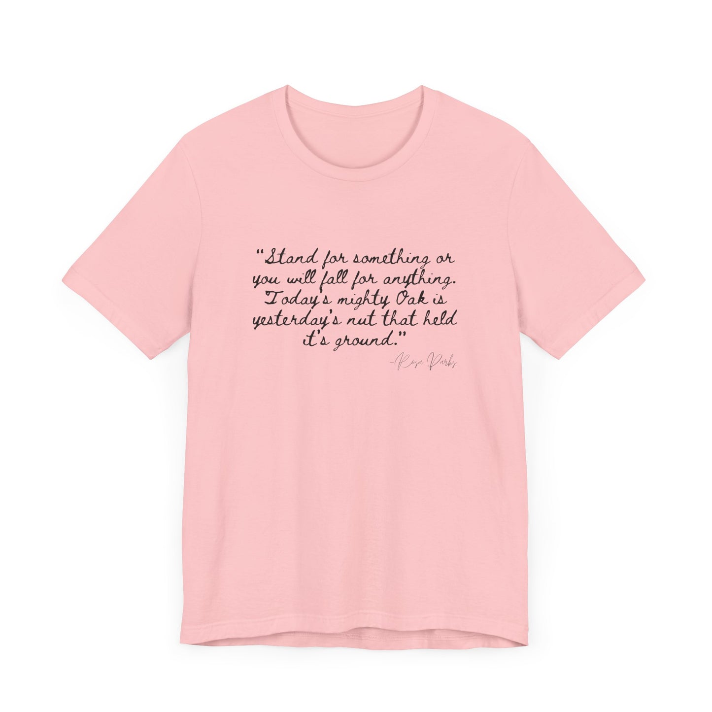 Inspirational Quote Unisex Tee - "Stand for Something" Rosa Parks