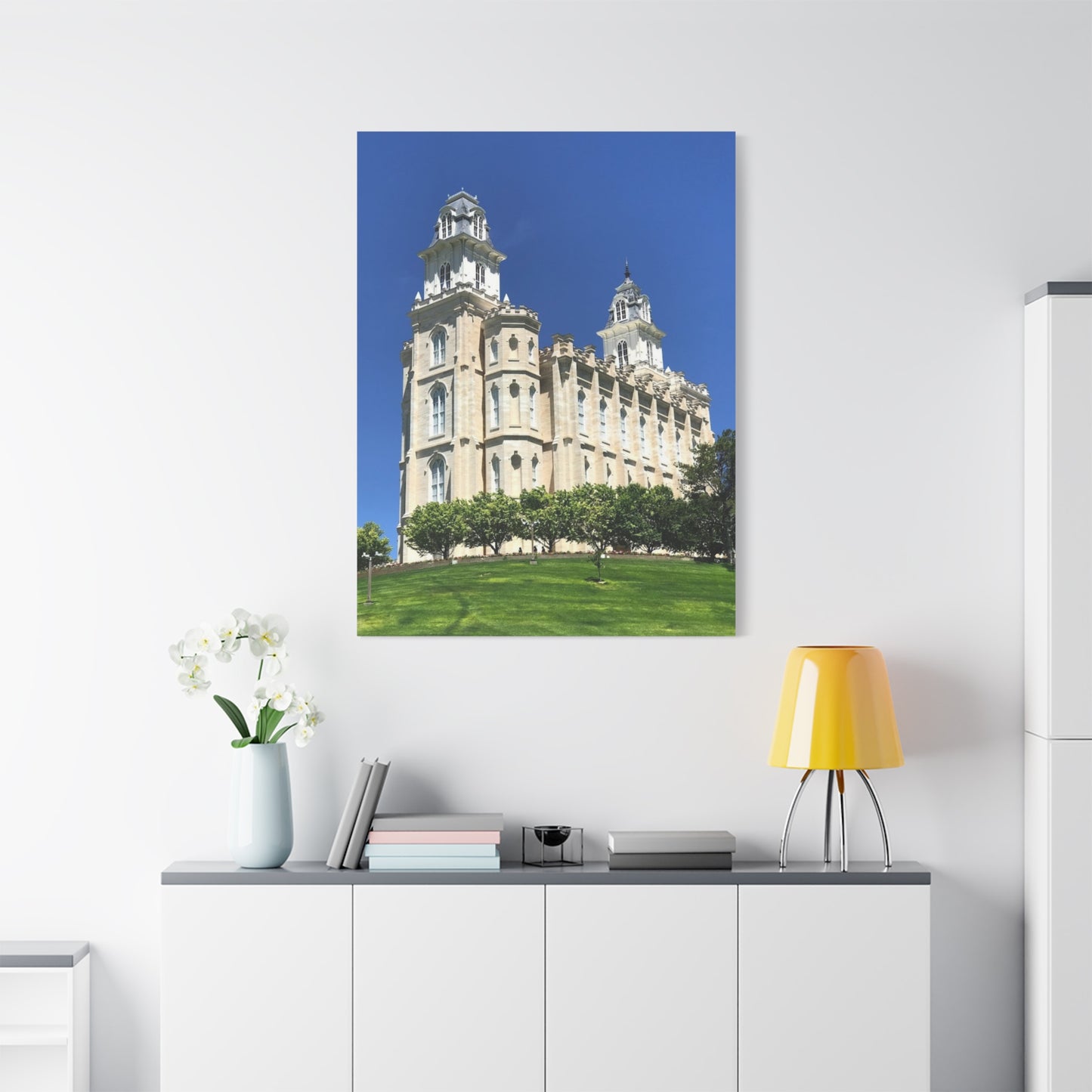 Matte Canvas Wall Art - Beautiful Architectural Print for Home Décor Manti Temple LDS