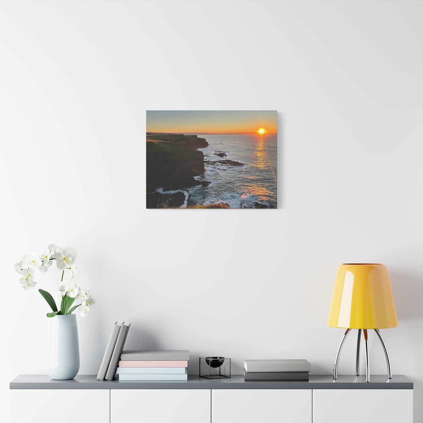 Ocean Sunset Canvas Wall Art - Scenic Coastal Horizon