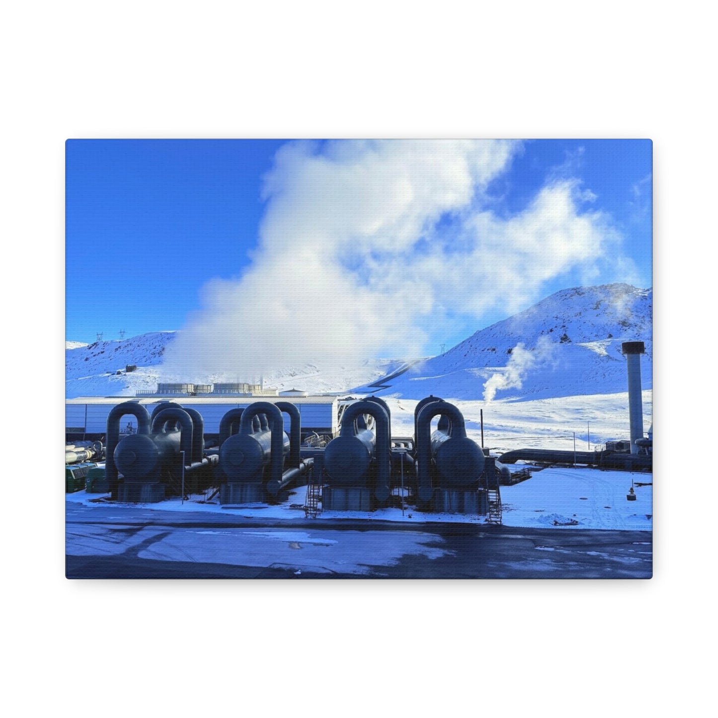 Industrial Landscape Canvas Print - 1.25" Stretched Art Iceland Hydroelectric plant